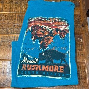 2XL South Dakota Wall Drug Mount Rushmore Gildan T-shirt, teal, unisex